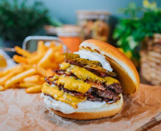 Triple truffle smash burger